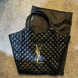 Black quilted bag